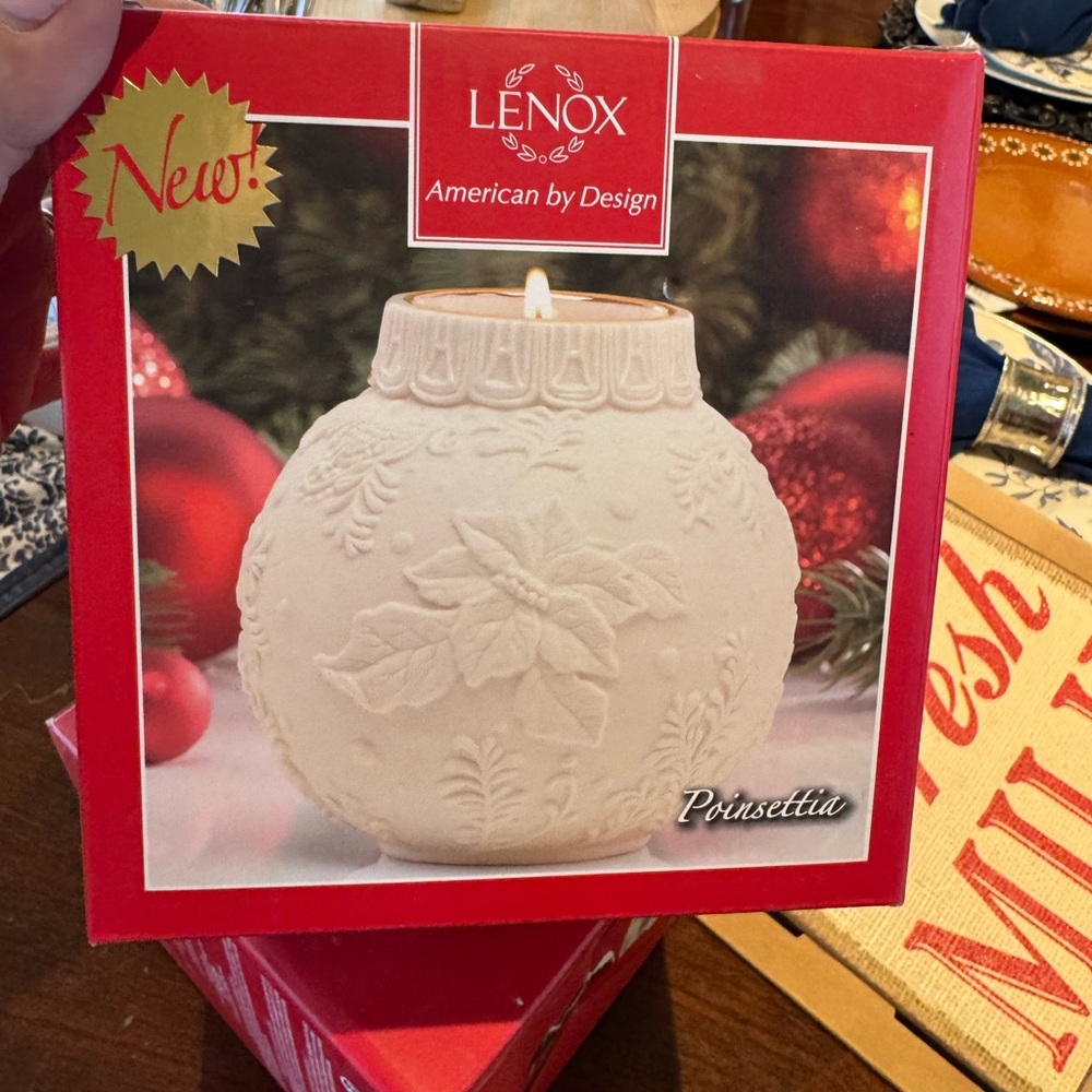 Lenox Cream Ornament Globe Candle Holders